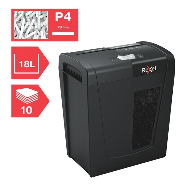 Aktenvernichter Rexel Secure X10, Sicherheitsstufe 4, Partikelschnitt (4 x 40 mm), bis 10 Blatt Aktenvernichter Rexel Secure X10, Sicherheitsstufe 4, Partikelschnitt (4 x 40 mm), bis 10 Blatt
