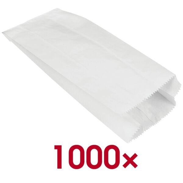 Papstar 1000 Papierfaltenbeutel gefdelt wei - 28 x 13 x 7 cm