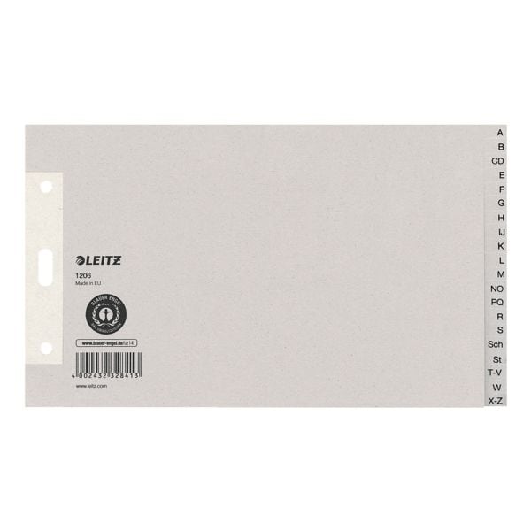 LEITZ Register, A5 quer, A-Z 20-teilig, grau, Papier LEITZ Register, A5 quer, A-Z 20-teilig, grau, Papier