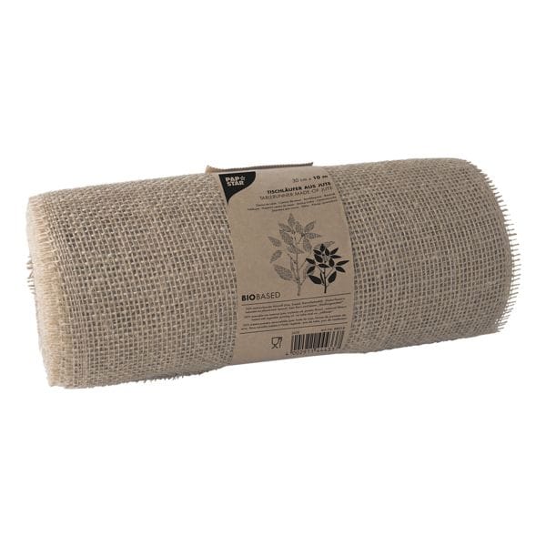 Papstar Tischl�ufer aus Jute naturfarben 10 m x 30 cm Rolle