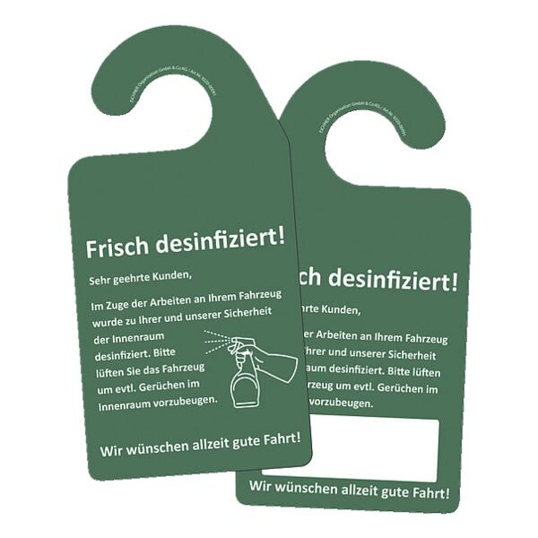 EICHNER 2x 100 Kfz-Spiegelanhnger Frisch desinfiziert