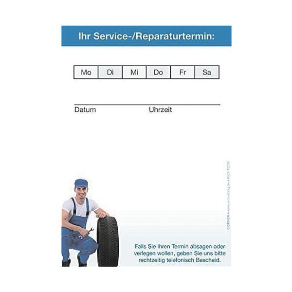 EICHNER 15 Blöcke Terminzettel »Service-Reparatur« EICHNER 15 Blöcke Terminzettel »Service-Reparatur«