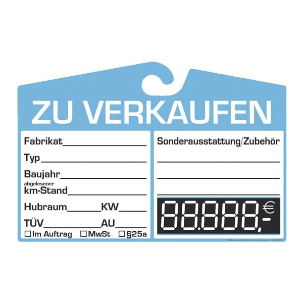 EICHNER 3x 25 Spiegelanhnger Preisschild Digital