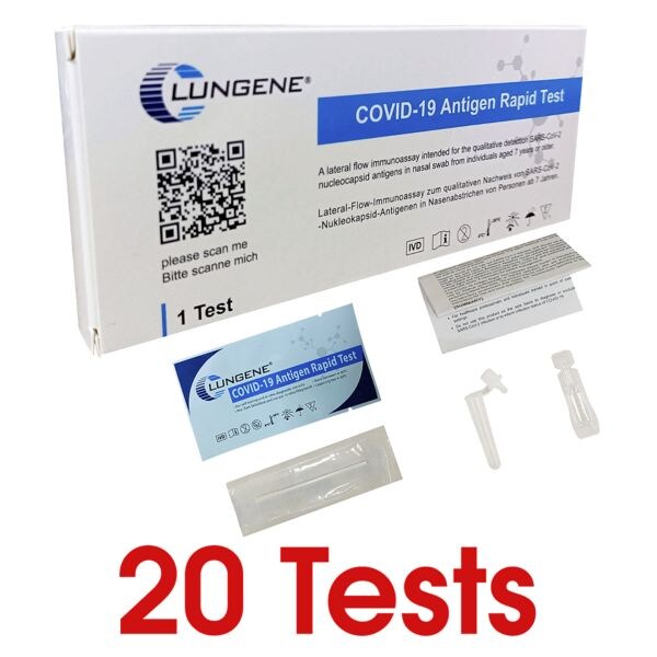 Clungene 4x 5er-Pack SARS-CoV-2 Laien-Antigen-Schnelltest per Nasenabstrich Clungene 4x 5er-Pack SARS-CoV-2 Laien-Antigen-Schnelltest per Nasenabstrich