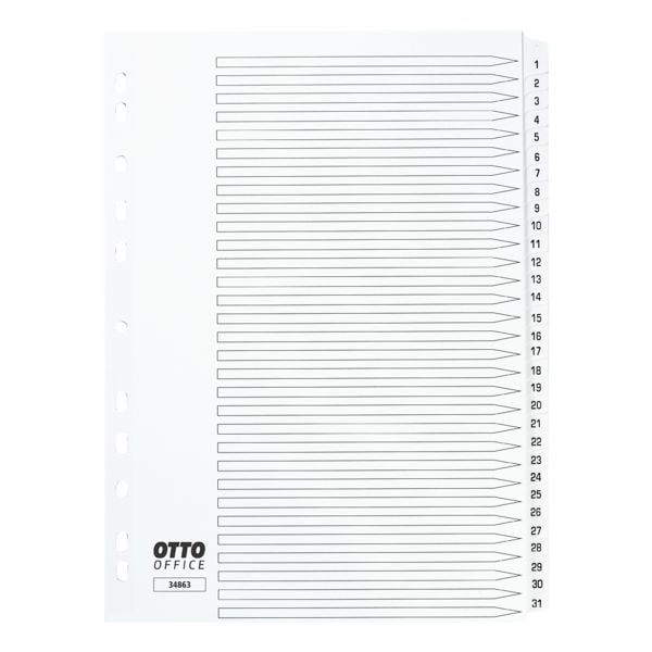 OTTO Office Register, A4, 1-31 31-teilig, wei�, Karton