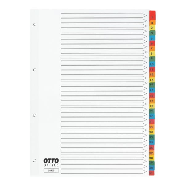 OTTO Office Register, A4, 1-31 31-teilig, wei / mehrfarbige Taben, Karton