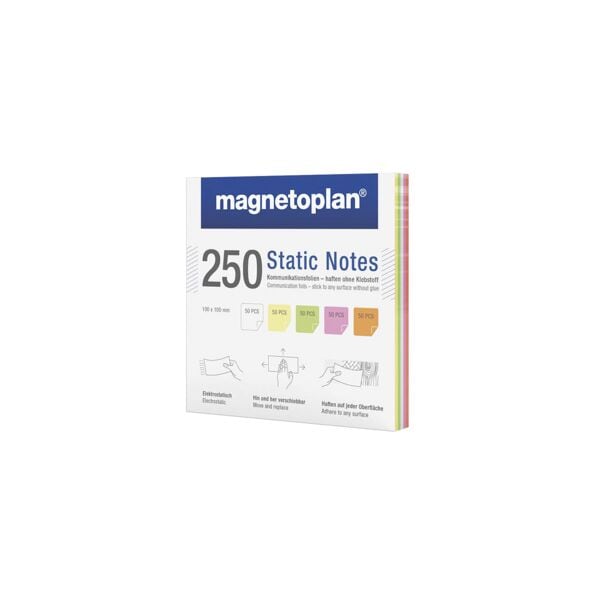 Magnetoplan Moderationskarten Static Notes 100 x 100 mm