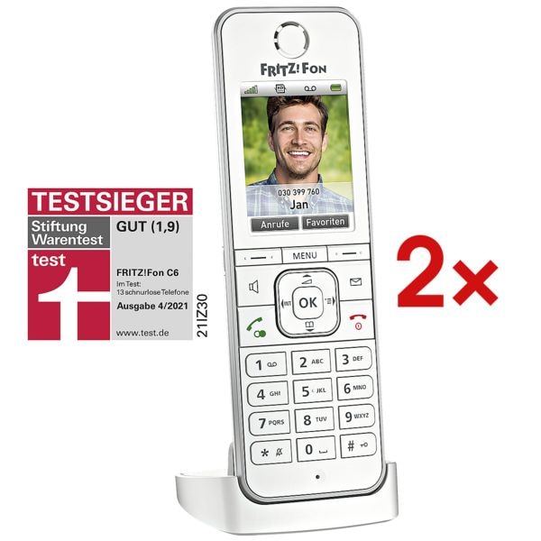 AVM 2x Schnurloses Telefon »FRITZ!Fon C6« weiß - Bei OTTO Office günstig