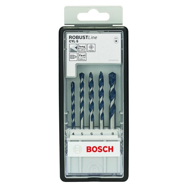 BOSCH 5-tlg. Betonbohrer-Set »CYL-5 Robust-Line« 4 - 8 mm BOSCH 5-tlg. Betonbohrer-Set »CYL-5 Robust-Line« 4 - 8 mm