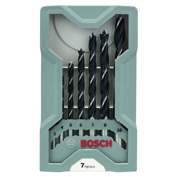 BOSCH 7-tlg. Holz-Spiralbohrer-Set 3 - 10 mm BOSCH 7-tlg. Holz-Spiralbohrer-Set 3 - 10 mm