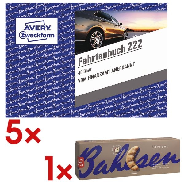 Avery Zweckform 5x Fahrtenbuch »222« (A6 quer) inkl. Gebäck »Kipferl« Avery Zweckform 5x Fahrtenbuch »222« (A6 quer) inkl. Gebäck »Kipferl«