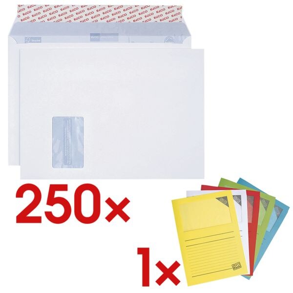 Briefumschläge ELCO Proclima, C4 120 g/m² - 250 Stück inkl. Sichthüllen »Ordo Zero Classico« Briefumschläge ELCO Proclima, C4 120 g/m² - 250 Stück inkl. Sichthüllen »Ordo Zero Classico«
