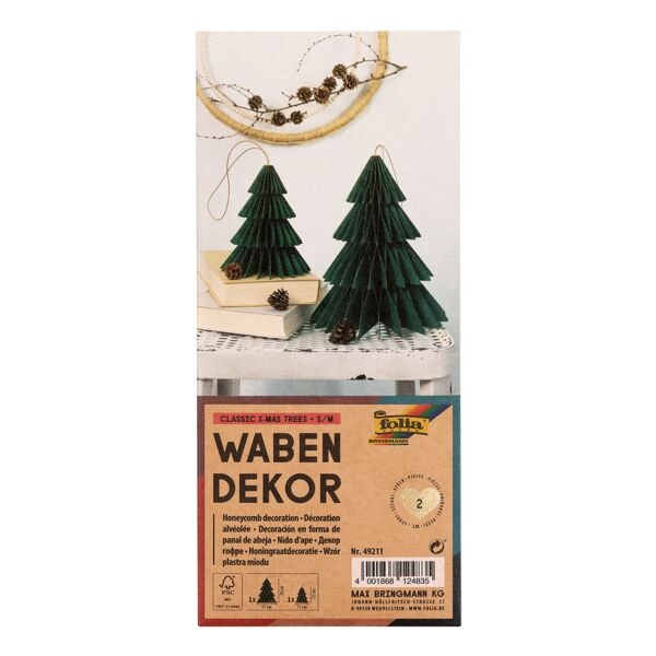 folia 5x 2er Pack Wabendekor Classic X-Mas Tree