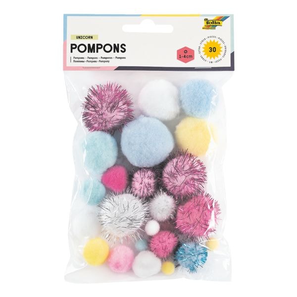 folia 30er-Pack Pompons Unicorn