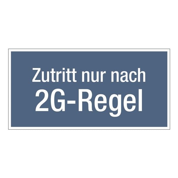 Hinweisschild 2G-Regel 14,8 x 7,4 cm - 10 Stck