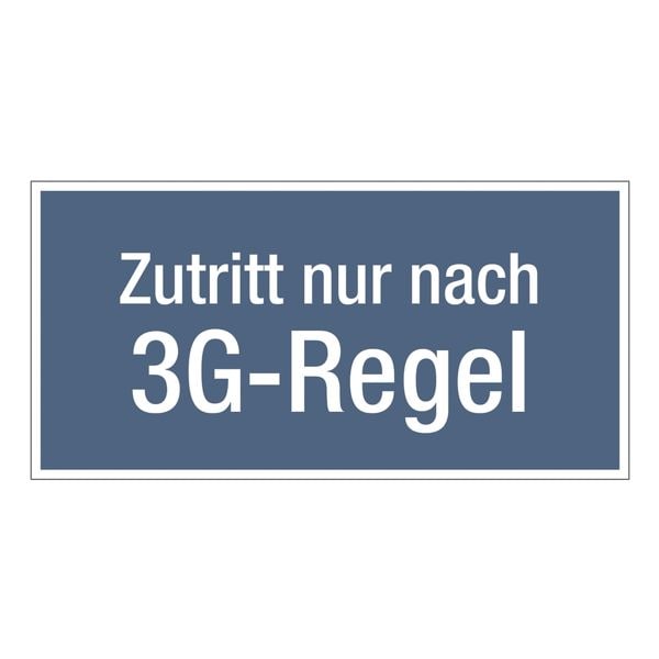 Hinweisschild 3G-Regel 29,7 x 14,8 cm - 10 Stck