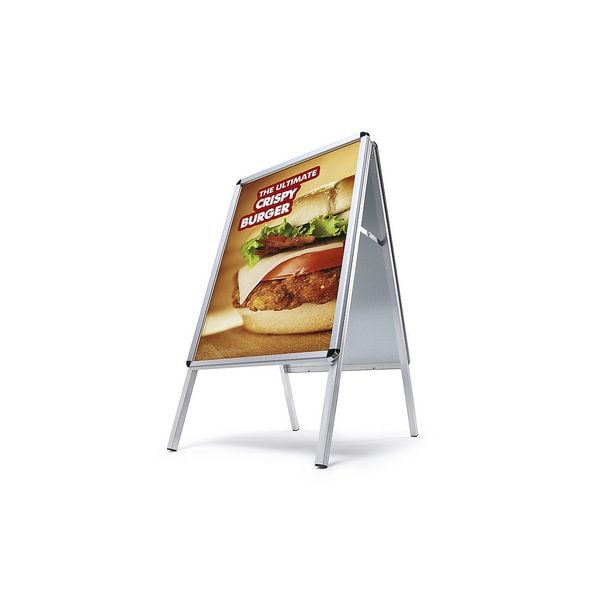 Showdown Displays Kundenstopper A2 Rundecken Innenbereich silber