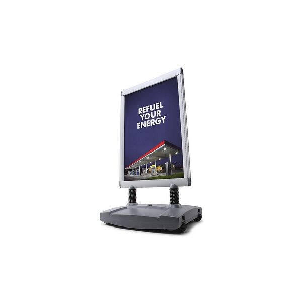 Showdown Displays Kundenstopper 70 x 100 cm Windtalker® Excel Kunststoffbasis Auenbereich