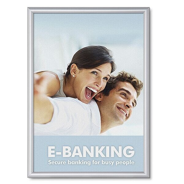 Showdown Displays Klapprahmen A3 Gehrungsecken 15 mm Profil silber