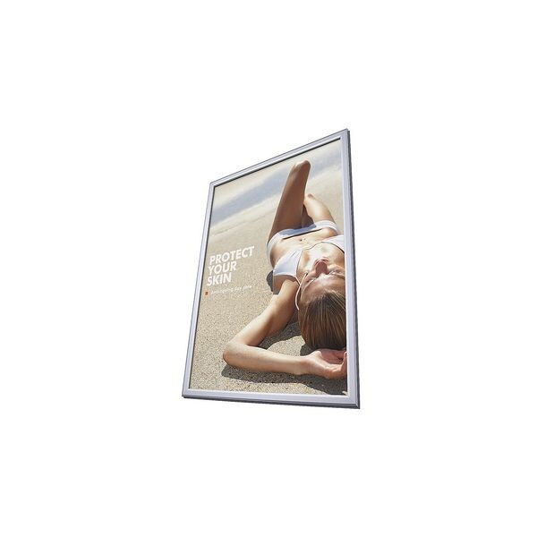 Showdown Displays Fensterklapprahmen 70 x 100 cm Gehrungsecken 32 mm Profil zweiseitig silber