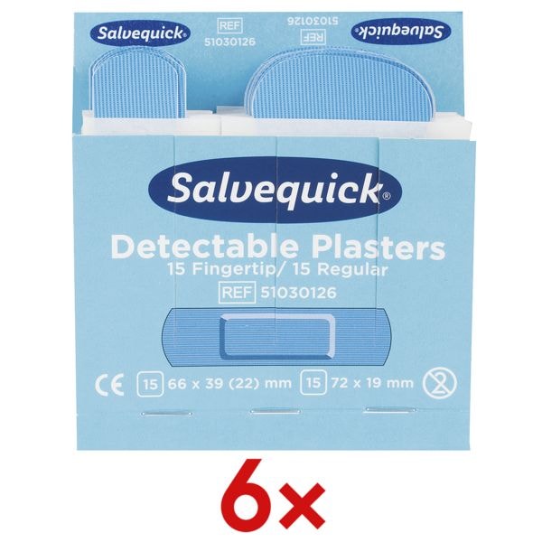 Salvequick 6er-Pack Pflaster Salvequick® detektierbar, wasserfest