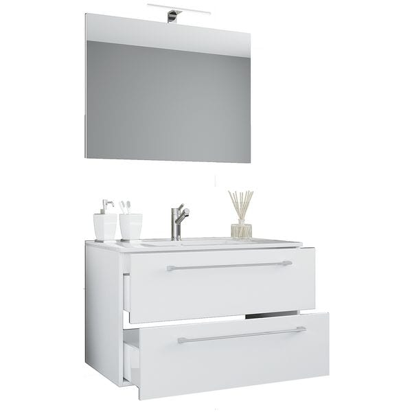 VCM Morgenthaler Waschtisch Badinos mit 2 Schben 60 cm inkl. Spiegel und Waschbecken