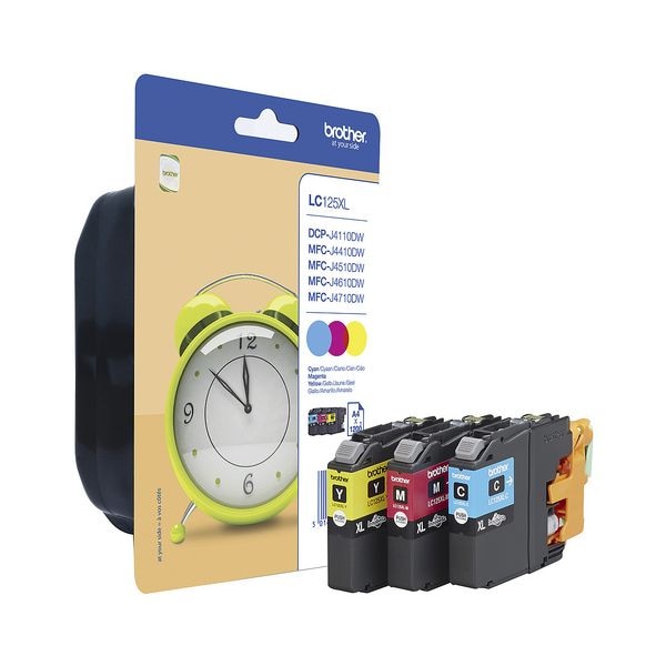 Brother 3er-Pack Tintenpatronen LC-125XLC/M/Y cyan, magenta, gelb
