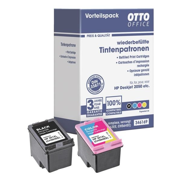 OTTO Office 2er-Pack Tintenpatrone ersetzt HP »CH563EE / CH564EE« Nr. 301XL OTTO Office 2er-Pack Tintenpatrone ersetzt HP »CH563EE / CH564EE« Nr. 301XL