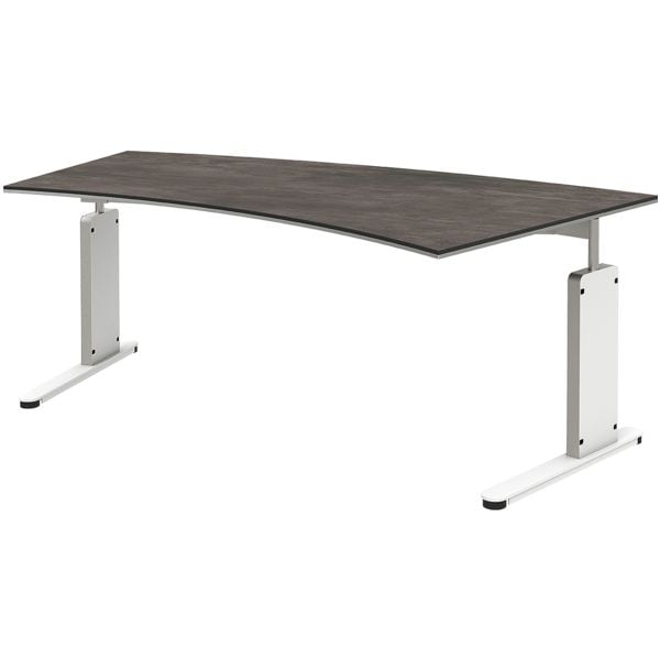 Schreibtisch »Objekt Plus« 200 cm, kleiner Bogen rechts, C-Fuß, rechts