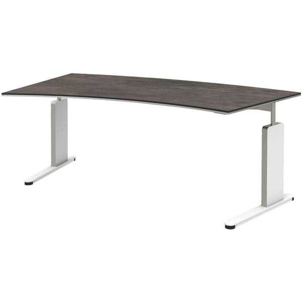 Schreibtisch »Objekt Plus« 200 cm, kleiner Bogen links, C-Fuß, links