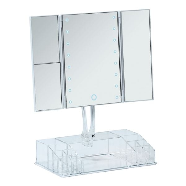 Wenko LED-Standspiegel mit Organizer Fanano