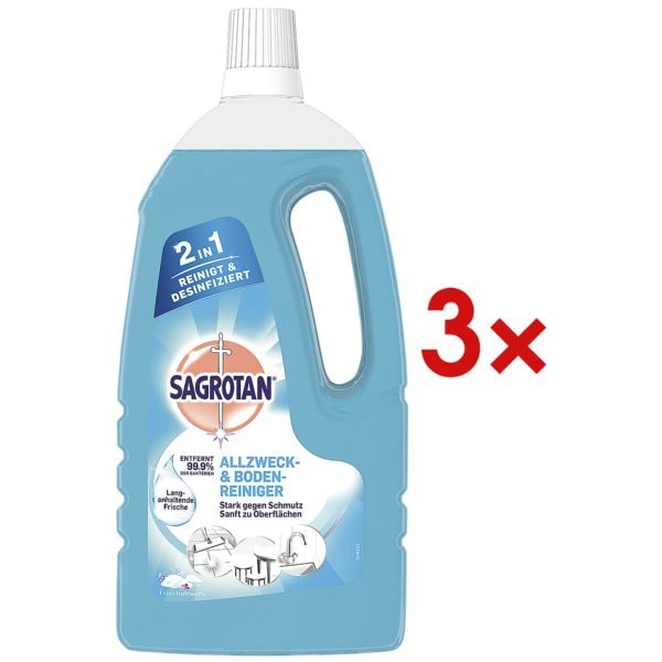 Sagrotan 3x Allzweck-Reiniger 2in1 Frischetraum 1,5 Liter