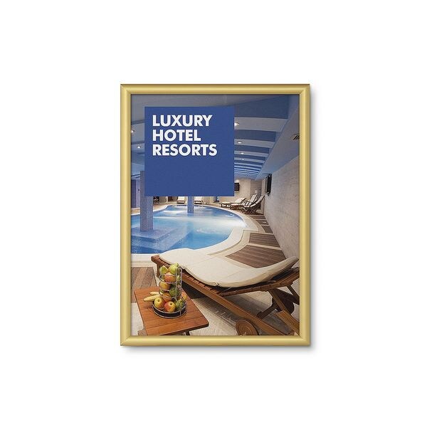 Showdown Displays Klapprahmen A2 Gehrungsecken 25 mm Profil gold