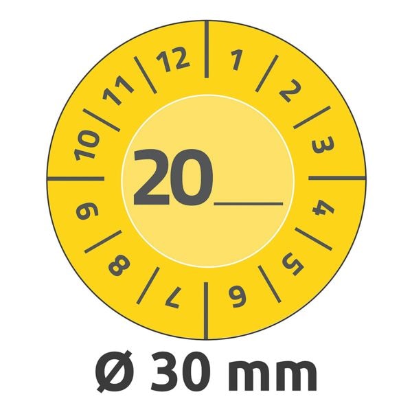 Avery Zweckform Gelbe Prfplaketten mit Jahreszahl 20__ zum Selbereintragen