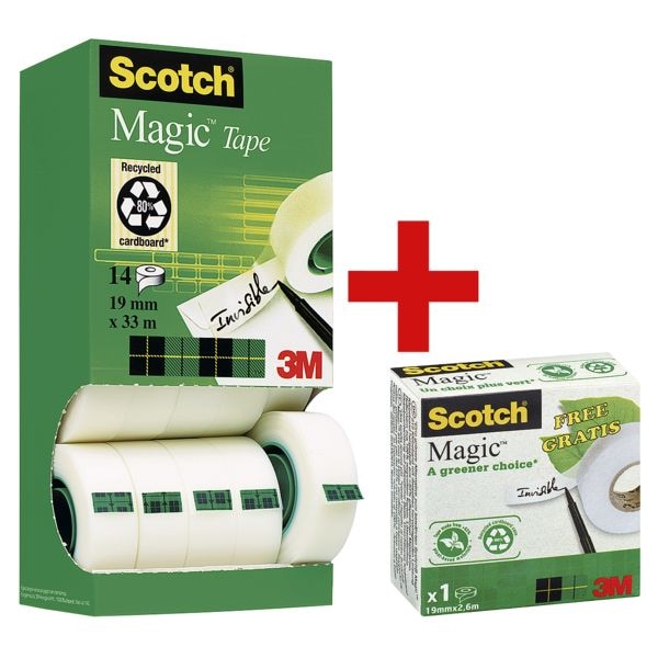 Scotch Klebeband Magic Tape 810, transparent/hitzebestndig, 14 Stck, 19 mm/33 m inkl. Klebefilm Magic Tape - A greener Choice