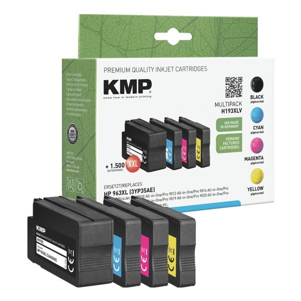 KMP 4er-Tintenset ersetzt Hewlett Packards 963 XL (3YP35AE)