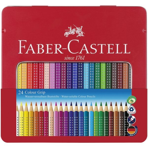 Faber-Castell 24er-Etui Buntstifte Colour GRIP farbsortiert