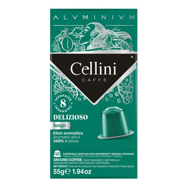 Cellini 10er-Pack Kaffeekapseln Cellini Lungo Delizioso