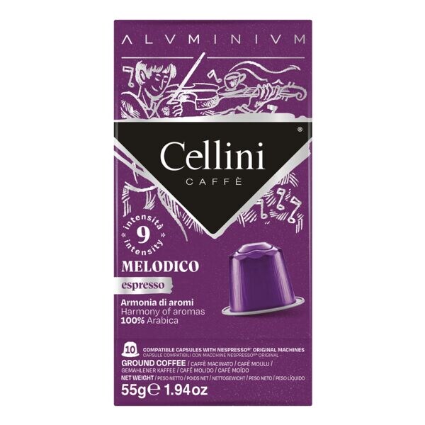 Cellini 10er-Pack Kaffeekapseln Cellini Espresso Melodico