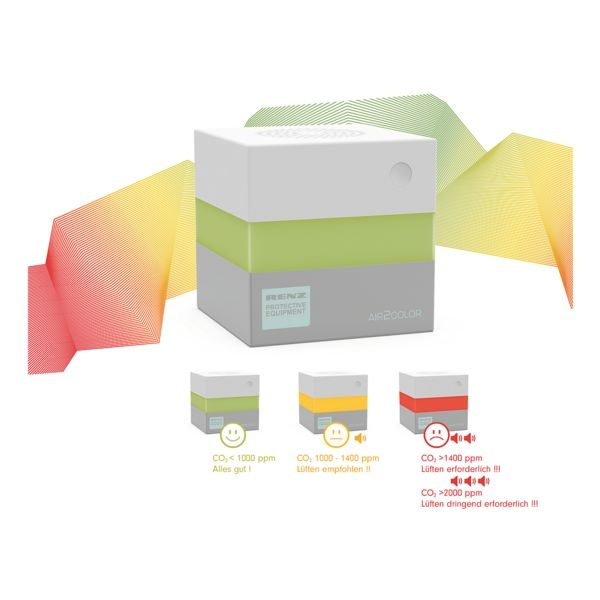RENZ CO2-Sensor und -Messgerät »AIR2COLOR« CO2-Ampel - flexibel / deutlich / einfach einsetzbar / Made in Germany RENZ CO2-Sensor und -Messgerät »AIR2COLOR« CO2-Ampel - flexibel / deutlich / einfach einsetzbar / Made in Germany