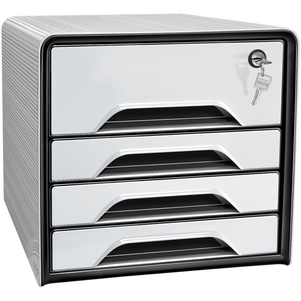 cep Schreibtischbox »Smoove Secure« schwarz / weiß