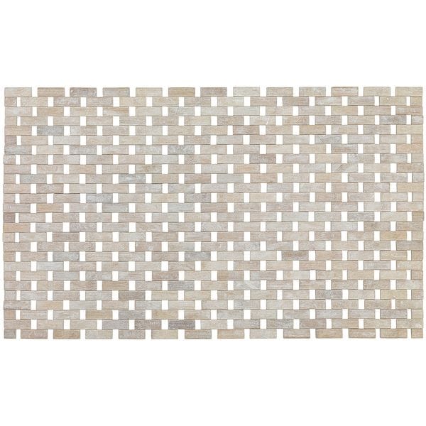 Wenko Badvorleger 50x80 cm Bamboo Wei aus Bambus (nachwachsender Rohstoff)