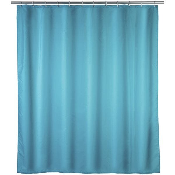 Wenko Anti-Schimmel Duschvorhang blaue einfarbig Textil 180 cm x 200 cm
