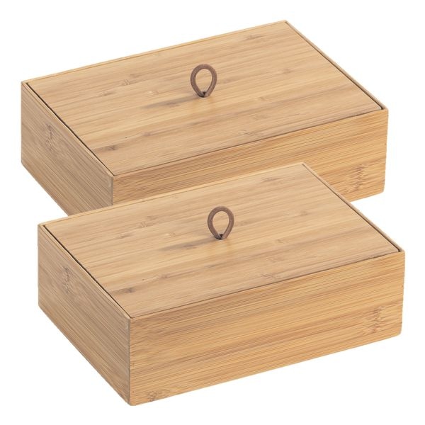 Wenko 2er-Pack Bambus Box »Terra L« mit Deckel Wenko 2er-Pack Bambus Box »Terra L« mit Deckel