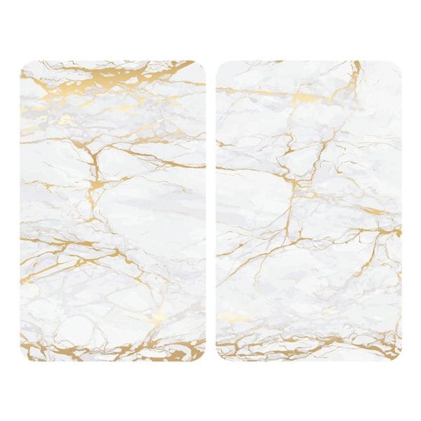 Wenko 2er-Set Herdabdeckplatte Universal »Marmor Gold«