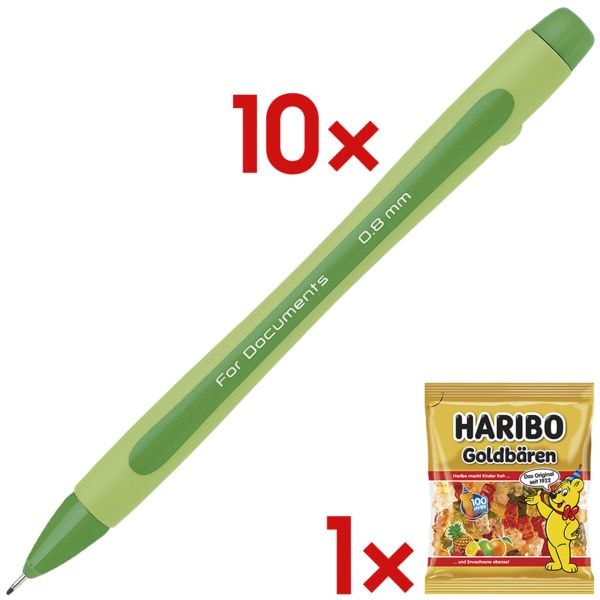 10x Schneider Fineliner XPress 0,8mm inkl. Fruchtgummi Goldbren 175 g