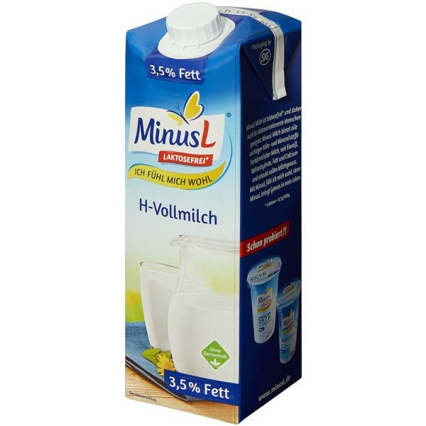 MinusL 10er-Pack Laktosefreie H-Vollmilch 1 Liter