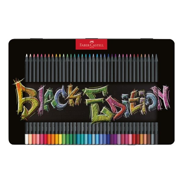 Faber-Castell 36er-Pack Buntstifte Black Edition Metalletui