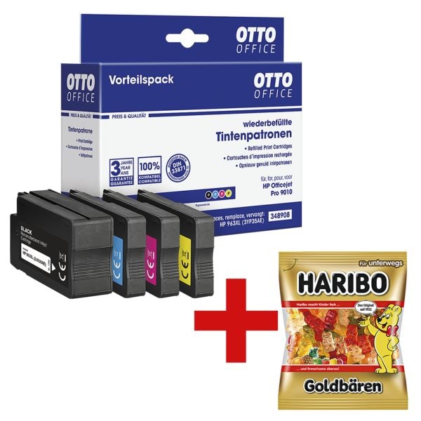 OTTO Office Tinten-Set ersetzt Hewlett Packards »3YP35AE« Nr. 963 XL BKCMY inkl. Fruchtgummi »Goldbären«