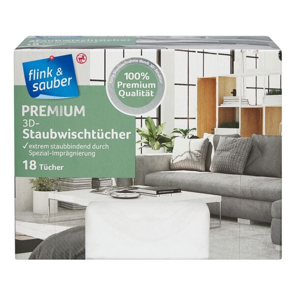 flink & sauber 18er-Pack 3D-Staubwischtcher Premium